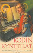Kansikuva 1931. Nainen ja lapsi pianon ääressä kynttilänvalossa.