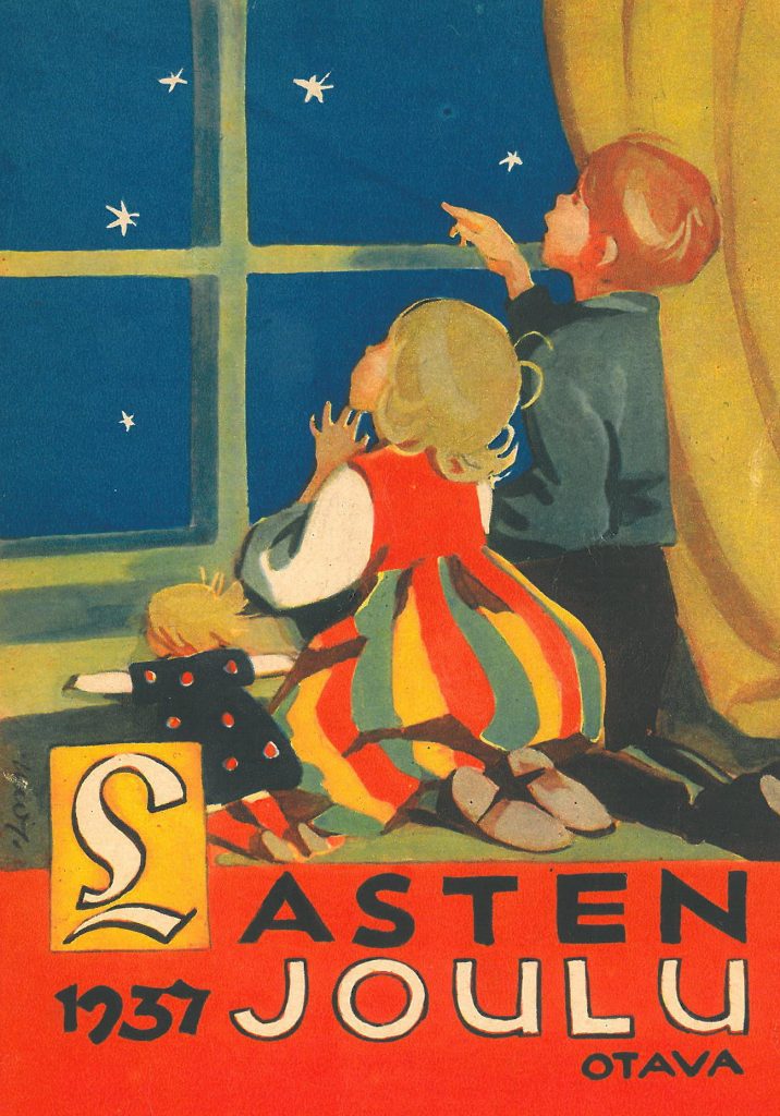 Kansikuva 1937. Kaksi lasta katsoo ikkunasta tähtiä.