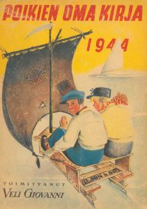 Kansikuva 1943. Kaksi poikaa purjeveneessä.