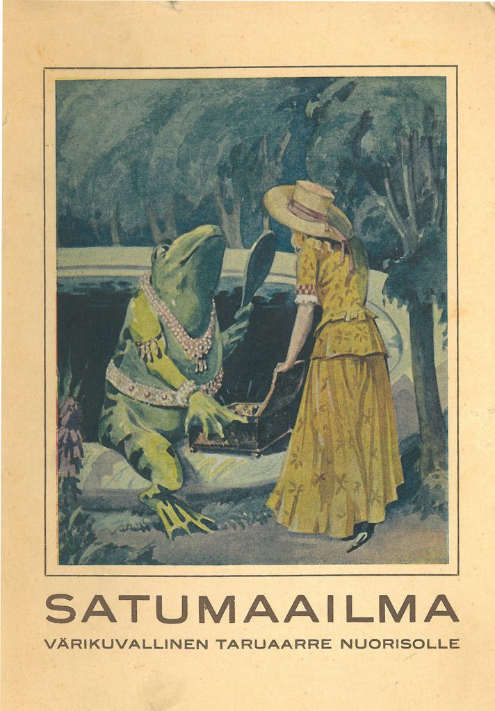 Kansikuva 1934. Tyttö ja iso sammako.