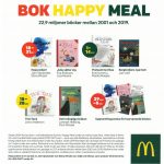 Ruotsinkielinen mainos, jossa esitellään lukukampanjaa. Otsikkona Bok happy meal.