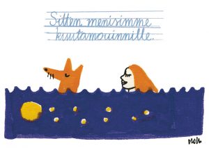 Postcard, Illustration by Milla Paloniemi.