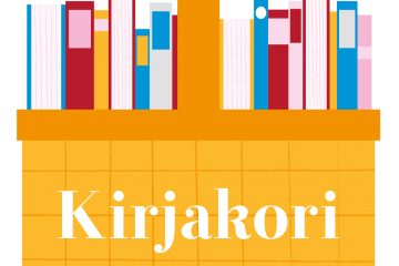 Kuva korista, jossa on kirjoja ja teksti Kirjakori.