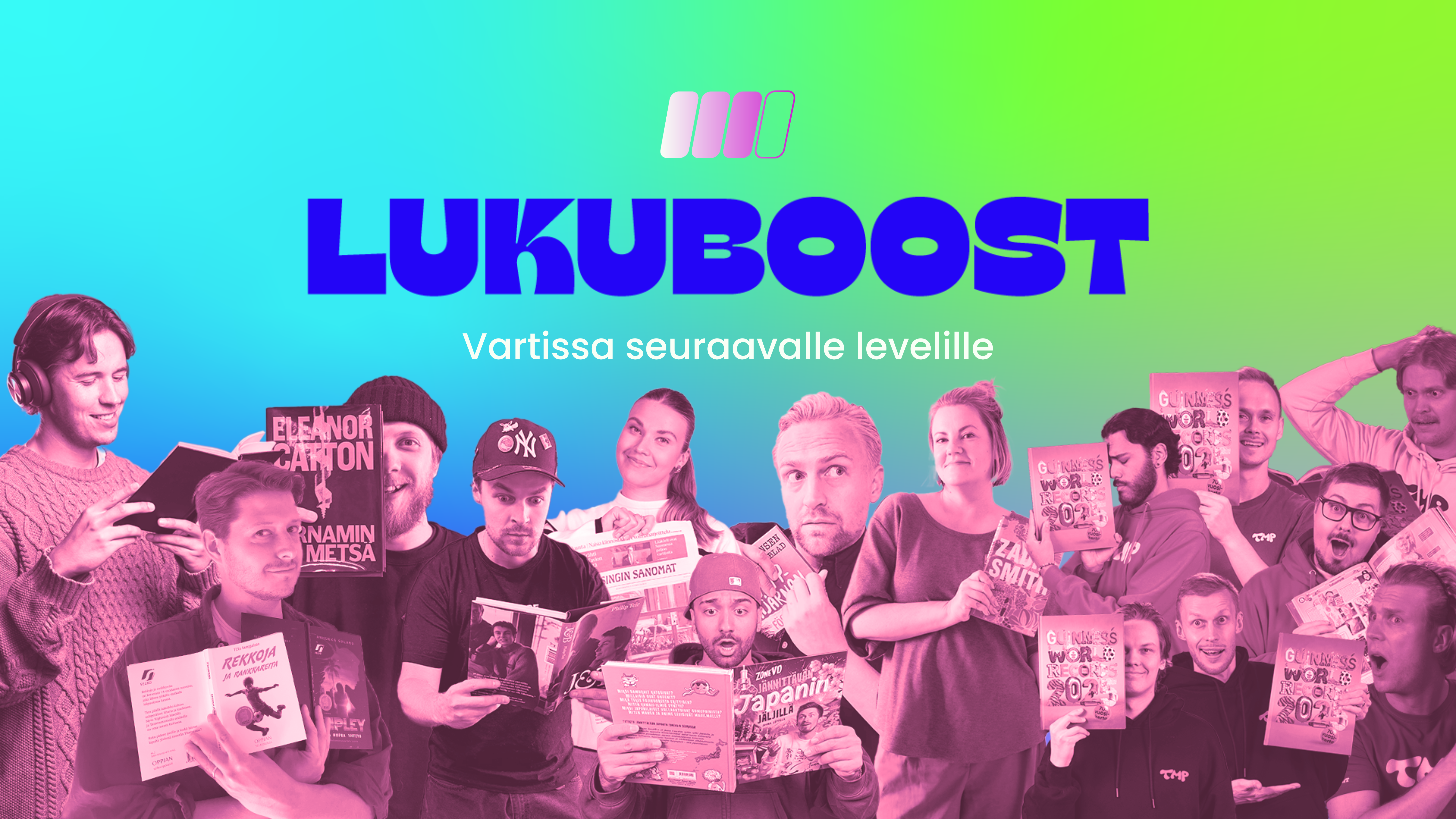 Lukuboost-kampanjan mainoskuva.