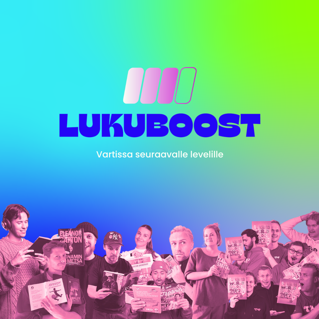 Lukuboost-kampanjan mainoskuva.