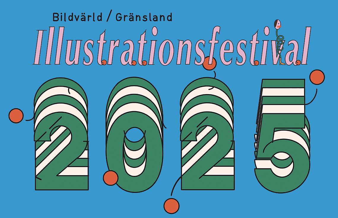 Bildvärld/Gränsland -kuvitusfestivaalin mainoskuva.